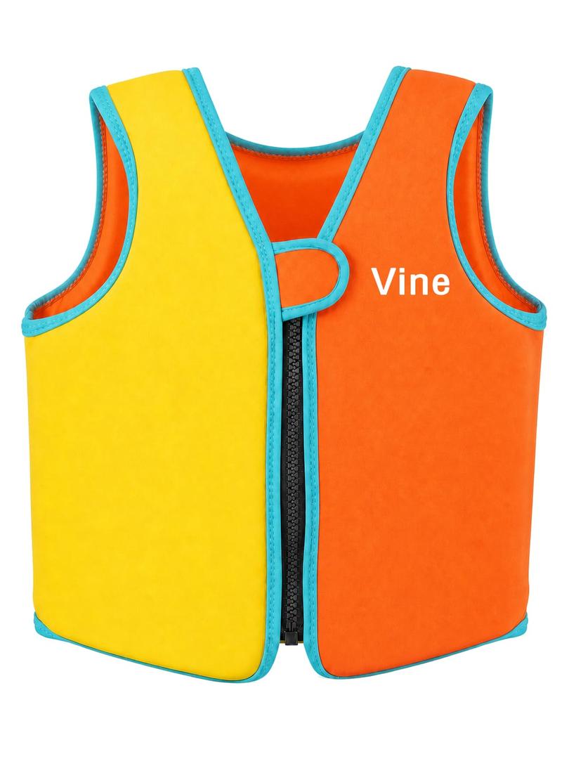 Vine Kids Swim Vest Toddler Learn to Swim Flotation Jackets Training Vest | for Boys Girls Neoprene Float Jacket, Full Front Zipper, Bright Colors, Built-in Foam Pads, Pool Floaties XL