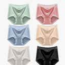 Women's High Waist Hipster Briefs Smooth Silky Panties Soft Lace Underwear Breathable Underpants L