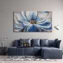 Mofutinpo Large Flower Canvas Wall Art for Living Room Large White Blue Flower Picture Giclee Prints Painting Wall Decor Artwork Ready to Hang for Home Bedroom Wall Decoration Size 29x58