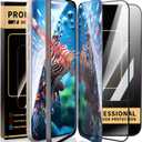 3 Pack Screen Protector for iPhone 15 iPhone 16Pro Max iPhone 14 HD Tempered Glass,2 HD 1 Anti Spy Privacy with Install Frame Bubble-and-Dust-Free iPhone Durable and Drop-Proof