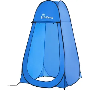 Wolfwise Pop Up Shower Tent for Camping Essentials, Portable Instant Changing Tent with Ventilation Window & Carry Bag, Privacy Dressing Room Bathroom Toilet for Beach & Outdoor, Extra Tall, Blue, Extra Tall: 6'11" H, 47.2" W