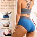 Eiggam High Waisted Underwear for Women Tummy Control Panties Cotton Briefs Full Coverage Breathable Underwear Packs Women (L)