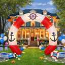 Gilprop 10 ft Nautical Party Inflatable Decorations with Build-in LEDs Blow up Arch Kit Outdoor Inflatable Archway Decorations for Yard Lawn Garden Party Decor