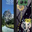 Elephant Sunflower Tempered Glass Case for Motorola Moto G Play 5G 2025/Moto G Power 5G 2025 Soft TPU Bumper Fashion Men Women Phone Case Shockproof Protective Cover