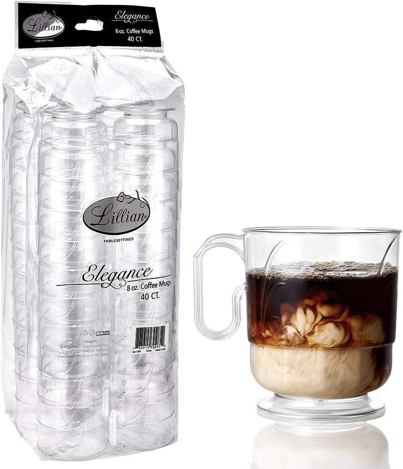 Lillian Signature Collection 40 Count Elegance Coffee Mug, 8-Ounce, Clear