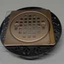 Champagne Bronze 4 inch Drain Grate Kit, Shower Drain Compatible with Schluter Kerdi Drain Flange, Removable Square Floor Drain with Adjustable Collar,with ABS Flange-SUS304 Stainless Steel Grate