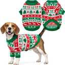 Puppy Cat Christmas Sweater Dog Xmas Round Neck Sweater Pet Christmas Tree Pullover Knitwear Clothes Xmas Elk Apparel Outfit for Cat Dog XXXL