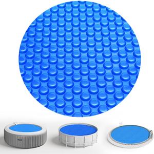 Solar Pool Cover 12 Ft Diameter Round Solar Blanket for Above Ground Inground Pools, Hot Tub SPA Bubble Wrap Pool Protector, 12 Mil Circle Thermal Covers Floating Blanket Mat for Swimming Pools