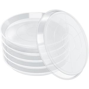 Clear Plant Saucer 12 14 16 18 20 Inch, Durable Plant Drip Trays Saucers for Pots, No Holes Water Catcher Trays for Indoor Outdoor Planter, Sturdy Base Plate(14", Clear)