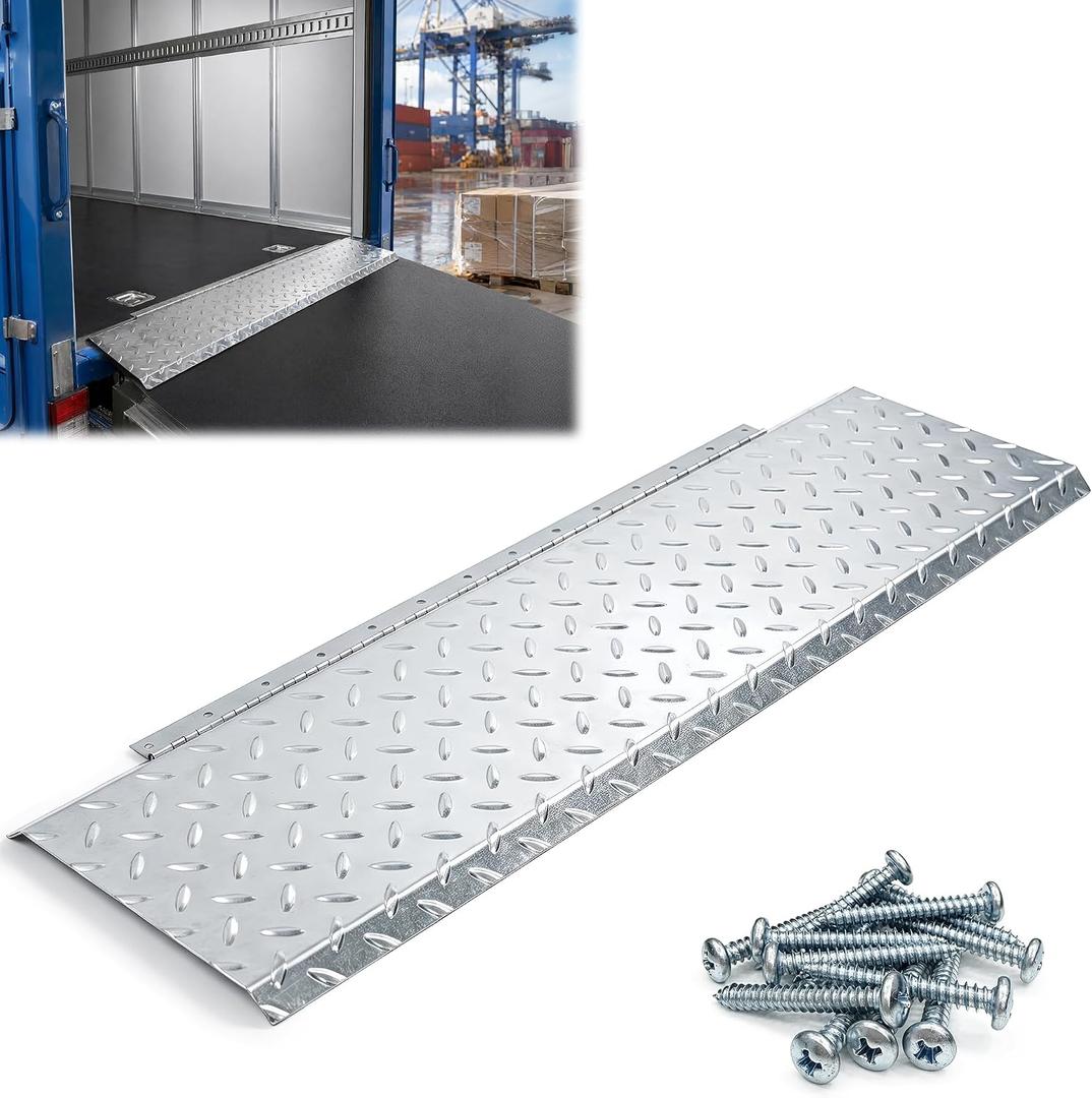 42" x 11.5" Hinged Trailer Door Slider Plate Floor Gap Cover Ramp
