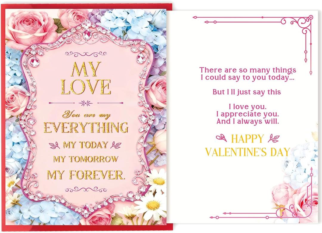 2 x You Are My EverythingValentine's day Card, Romantic Valentines Day Card for Him Her, Valentines Day Gifts for Husband Wife Boyfriend Girlfriend (BT-166)