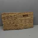 Casafield 13" x 13" Water Hyacinth Storage Baskets, Natural - Set of 4 Collapsible Cube Organizers, Woven Bins for Bathroom, Bedroom, Laundry, Pantry, Shelves