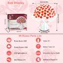 Handmade Glitter 99 Roses Flowers Bouquet Set, Artificial Flowers Plastic Vase, DIY Craft Roses for Home Office Decor, Birthday Anniversary Handmade Gifts for Her Him