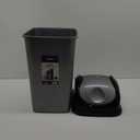 Superio Trash Can with Swing Top Lid 9 Gallon, Grey and Black Slim Waste Bin Durable Plastic 37 Qt Fit Small Spaces, Office, Bathroom, Under