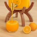 Glass Drink Dispenser,1.5 Gallon Beverage Dispenser with Stand,Lemonade Dispenser with Stainless Steel Faucet,Drink Dispensers for Parties, Bars and Home (Cross Stand)
