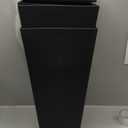 Verel Set of 2 Tall Outdoor Planters - 24 Inch Large with Small Planting Pots  Indoor and Outdoor Rectangular Flower Pots for Front Door, Patio and Deck (Black)