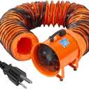 16-Inch Heavy Duty Portable Exhaust Fan - 5500 CFM High Velocity Blower, 2-Speed Adjustable with 32ft Vinyl Hose - Ideal for Crawl Spaces, Attics, Basements, Workshops, Garage