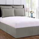 Bed Makers Never Lift Your Mattress Bed Skirt, Designed for Box Spring Beds, Split Corners, 14 Inch Drop Length, King, Silver