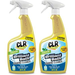 CLR Brilliant Bath Foaming Bathroom Cleaner Spray - For Use On Toilet, Bath, Shower, Sink, Glass, Stainless Steel - Fresh Scent, 26 Ounce Bottle (Pack Of 2)