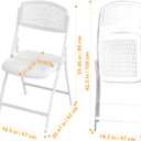 Ytaoka Folding Chairs White Foldable Chairs with Breathable Mesh Seat and Sturdy Metal Frame for Indoor and Outdoor Party Events Wedding Patio Dining, 5-Pack