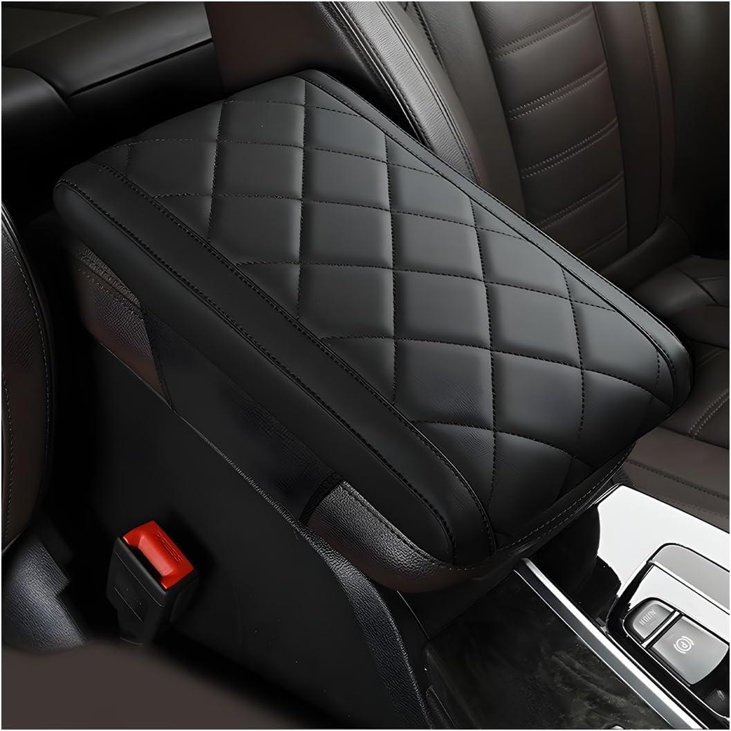 Car Center Console Pad, Anti-Scratch Memory Foam Vehicle Armrest Seat Storage Box Cover, Soft Comfortable Automotive Console Protection Cushion, Universal for SUV Sedan Truck (Black)