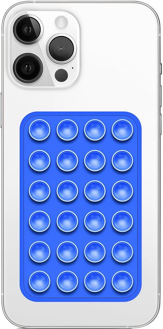 Silicone Suction Phone Case Mount, Non Slip Sticky Phone Grip for Cellphone, Silicon Adhesive Suction Cup Phone Mount, Strong Grip Holder for Selfies and Videos (Dark Blue)