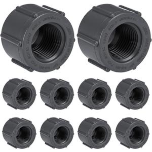 Novabright 10 Pcs 1/2" PVC Pipe Fitting Npt Female Cap Schedule 80 PVC Cap for Irrigation DIY Projects, Plumbing Repair Easy to Install High Tensile for Home or Industrial Use Grey (0.5 Inch)