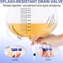 Urinary Drainage Bags 2000ML, Catheter Bags with Unique Anti-Reflux Drip Chamber, Thickened Drainage Tube, Adjustable Clips & Hanging Hook for Home and Hospital Use, 10 Packs