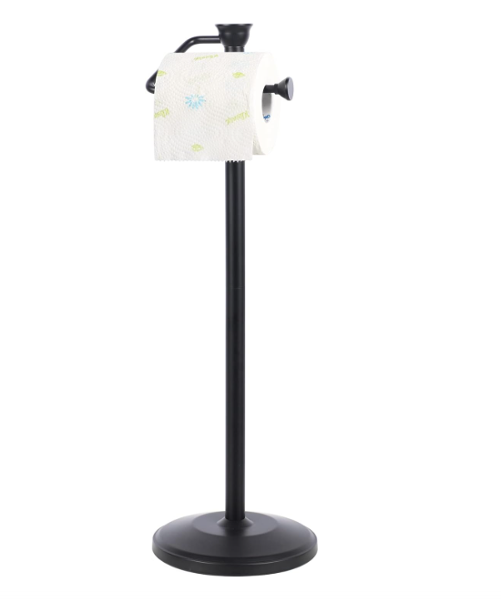 ZCCZ - Free Standing Toilet Paper Holder Stand with Reserve, Bathroom Tissue Dispenser Storage for 5 Mega Rolls, Bronze Toilet Paper Roll Organizer for Modern Bathrooms