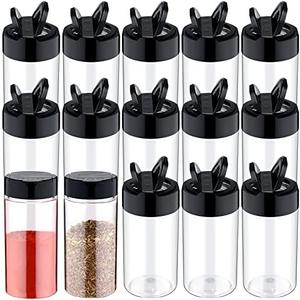 Mimorou 30 Pack 8.7 oz Plastic Spice Jars with Shaker Lids Clear Seasoning Containers Spice Bottles for Kitchen Storing Herbs Seasoning Powders