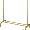 JIUYOTREE Metal 43.3 Inches Garment Rack with Bottom Shelf Clothing Rack for Hanging Clothes Coats Skirts Shirts Sweaters Gold