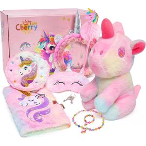 Cherry Tale Unicorn Gifts for Girls, Kindergarten Graduation Gifts for Girls Age 4-6, Unicorn Toys with Plush Diary Headband, Birthday Gifts for Daughter Niece 5 6 7 8 9 10 Year Old