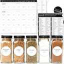 Round Spice Labels Stickers for Glass Jars - 140 Preprinted Waterproof Spice Jar Labels Stickers for Top of Lids, Seasoning Labels Only, Kitchen Pantry Organization