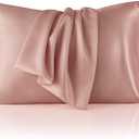 Bedsure Satin Pillowcase 2 Pack Similar to Silk Pillow Cases Standard Size, Pillow Case for Sleeping Women with Envelope Closure, Gifts for Women Men, Rose Cloud, 20x26 Inches, 2pcs