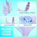 Get Trend One Piece Swimsuit for Girls Teens Kawaii Bathing Suit Cute Swim Suit Swimwear (11-12 Years, Multi Stitch)