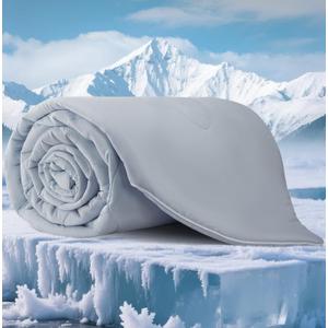 QUTOOL Cooling Blankets for Hot Sleepers and Night Sweats All Season,Cooling Comforter Queen Size,Double-Sided Ice Blanket Technology Absorbs Body Heat Q-Max>0.4,Lightweight Breathable,Gray,90"x90"