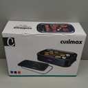 Indoor Grill, CUSIMAX Smokeless Grill Indoor, 1500W Electric Grill Griddle Korean BBQ with LED Smart Display & Tempered Glass Lid, Non-stick Removable Grill Plate & Griddle Plate, Black