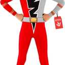 Morphsuits Red Power Rangers Dino Fury, Power Rangers Dino Charge, Kids Power Ranger Costume (Medium)
