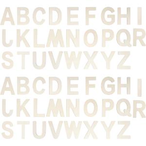 52 Pieces Wooden Alphabet Letters Wood Letter Sign 4 Inch for Crafts DIY Painting Wall Home Decor