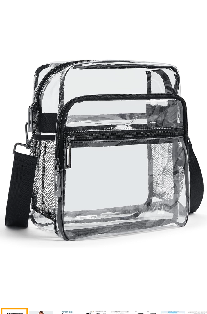 Clear Bag for Stadium Events, Clear Purse for Women Stadium Crossbody Bag, Transparent Bag for Concerts Sports