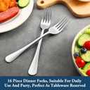 Dinner Forks,Set of 16 Top Food Grade Stainless Steel Silverware Forks,Table Forks,Flatware Forks,8 Inches,Mirror Finish & Dishwasher Safe,Use for Home,Kitchen or Restaurant