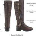 DREAM PAIRS Women's Knee High Boots Wide Calf Low Heel Riding Boots Fall Tall Boots for Women (9.5, Brown)
