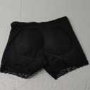 FLORATA Womens Butt Lifter Panties Seamless Padded Shapewear Hip Enhancer Body Shaper Lace Boyshorts (Large, Black Pads)