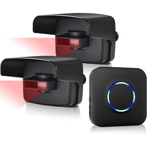 BITIWEND Driveway Alarm Wireless Outside System with 600FT Range & 58 Melodies - Weatherproof Motion Sensor Alarm Outdoor Protect Property Office Home Security (1 Receiver & 2 Motion Detectors)