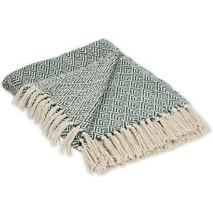 DII Diamond Throw Collection Cotton Woven, 50x60, Hunter Green
