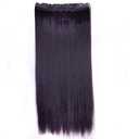 S-noilite Elegant 30"(76cm) Longest Straight Dark Black Mix Dark Purple 3/4 Full Head One Piece 5 Clips Clip in Hair Extensions