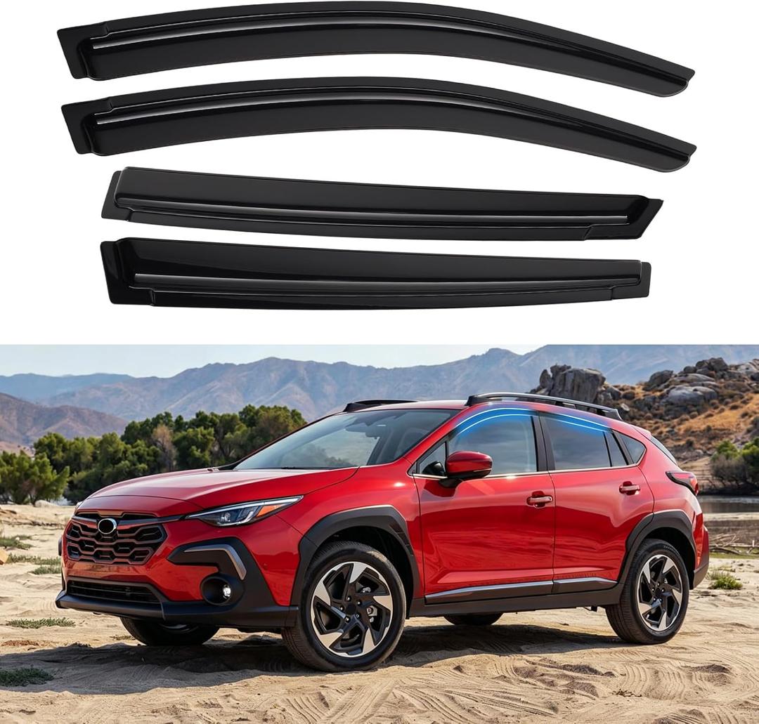 Crosstrek Rain Guard - Window Visors for Subaru Crosstrek & Impreza 2024 2025 2026, Out-Channel Side Window Rain Guards for Impreza, 4PCS, Black, Car Accessories