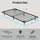 Twin XL Floating Bed Frame with Smart LED Lights Metal Platform Bed Easy Assembly No Box Spring Needed (Twin XL)