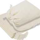 TOPDesign 12-Pack 6 x 8 Reusable Produce Bags, Muslin Bags with Drawstrings for Shopping & Storage, 100% Natural Cotton Bags, Washable, Biodegradable, Food Safe