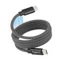 Magnetic Auto-Organized Charging Cable 60W PD - Retractable Tangle-Free Cord (1M/3.3FT) Type-C to Type-C, Fast Charging with E-Marker for iPhone 15/Samsung/MacBook